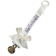 Lade das Bild in den Galerie-Viewer, Elodie Schnullerband - Vanilla White *personalisierbar*