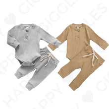 Lade das Bild in den Galerie-Viewer, Geripptes Lounge-Set mit Knöpfen freeshipping - Happy Giggles