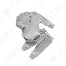 Lade das Bild in den Galerie-Viewer, Geripptes Lounge-Set mit Knöpfen freeshipping - Happy Giggles