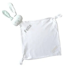 Lade das Bild in den Galerie-Viewer, Schmusetuch aus Bio-Baumwolle in blau *personalisierbar* freeshipping - Happy Giggles