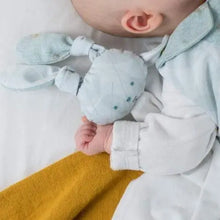 Lade das Bild in den Galerie-Viewer, Schmusetuch aus Bio-Baumwolle in blau *personalisierbar* freeshipping - Happy Giggles