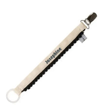 Lade das Bild in den Galerie-Viewer, Schnullerband PomPom in schwarz freeshipping - Happy Giggles