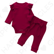 Carica l'immagine nel visualizzatore di Gallery, Set aus Rüschen-Body und Hose mit Schleife freeshipping - Happy Giggles