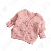 Lade das Bild in den Galerie-Viewer, Strickjacke mit süßen Pom Poms freeshipping - Happy Giggles