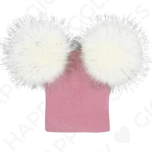 Lade das Bild in den Galerie-Viewer, Strickmütze mit Fellbommeln freeshipping - Happy Giggles