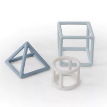 Görseli Galeri görüntüleyiciye yükleyin, Silikonspielzeug in drei Formen - blau/weiß
